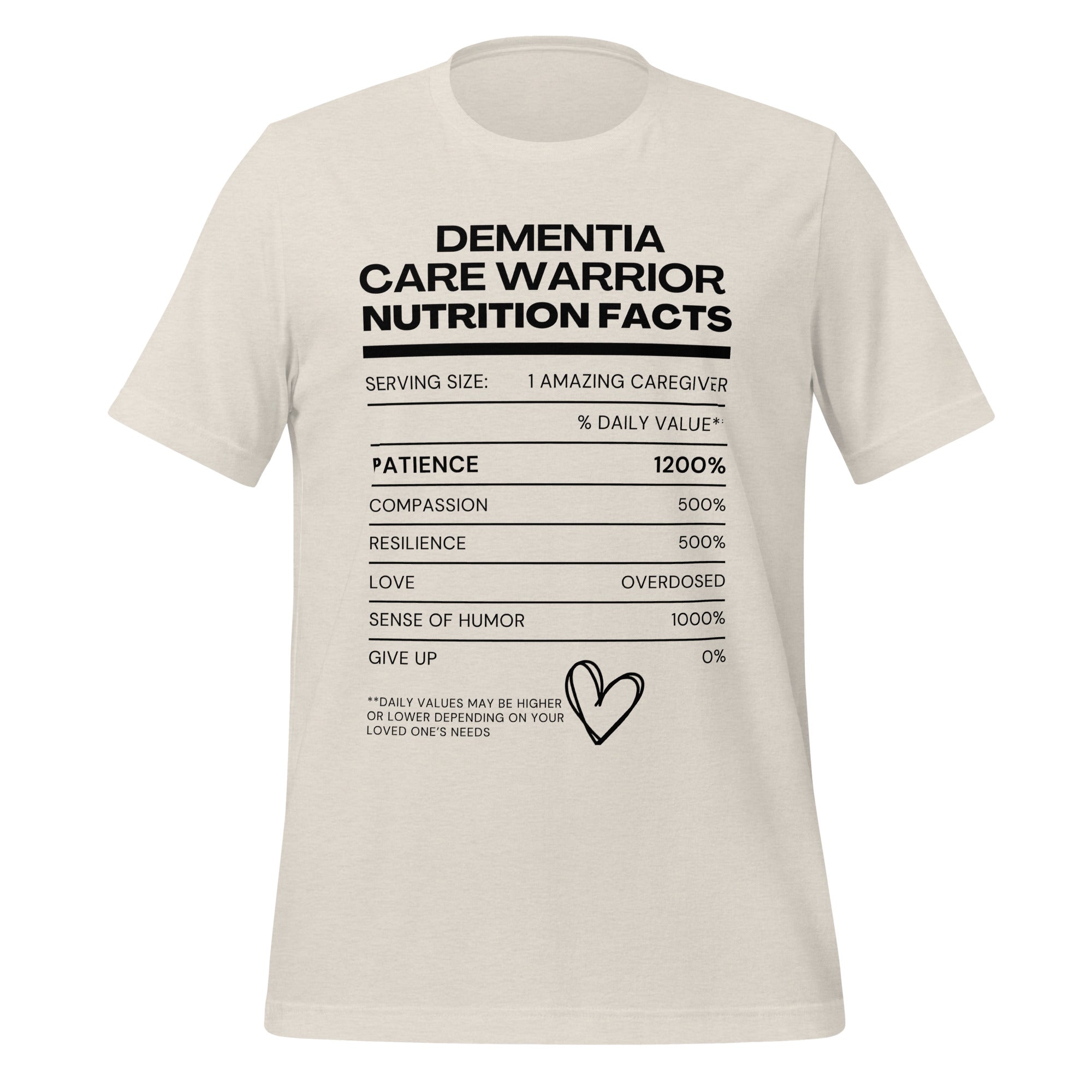 DCW Nutritional Facts Unisex t-shirt